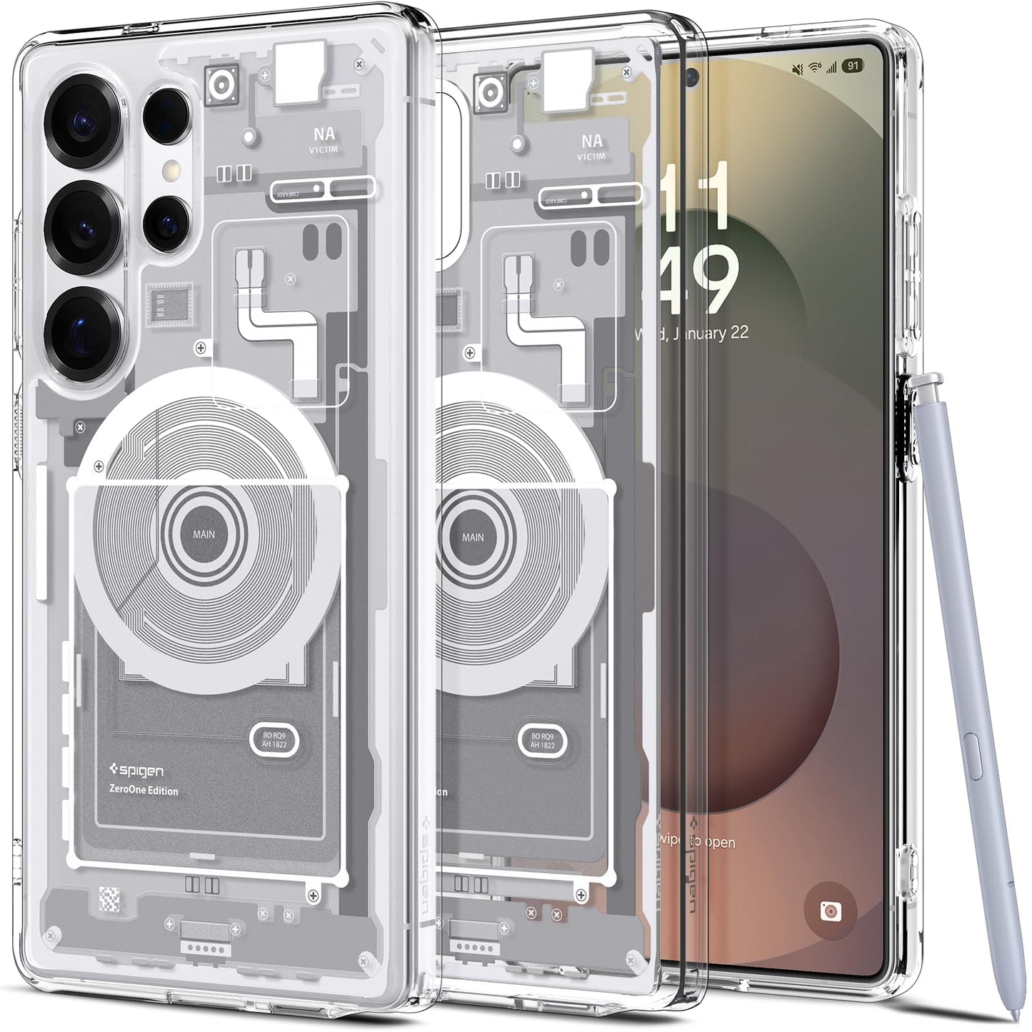 Spigen Ultra Hybrid MagFit Designed for Galaxy S25 Ultra Case [Qi2 Certified/Magnet for Galaxy] (2025) - Zero One White