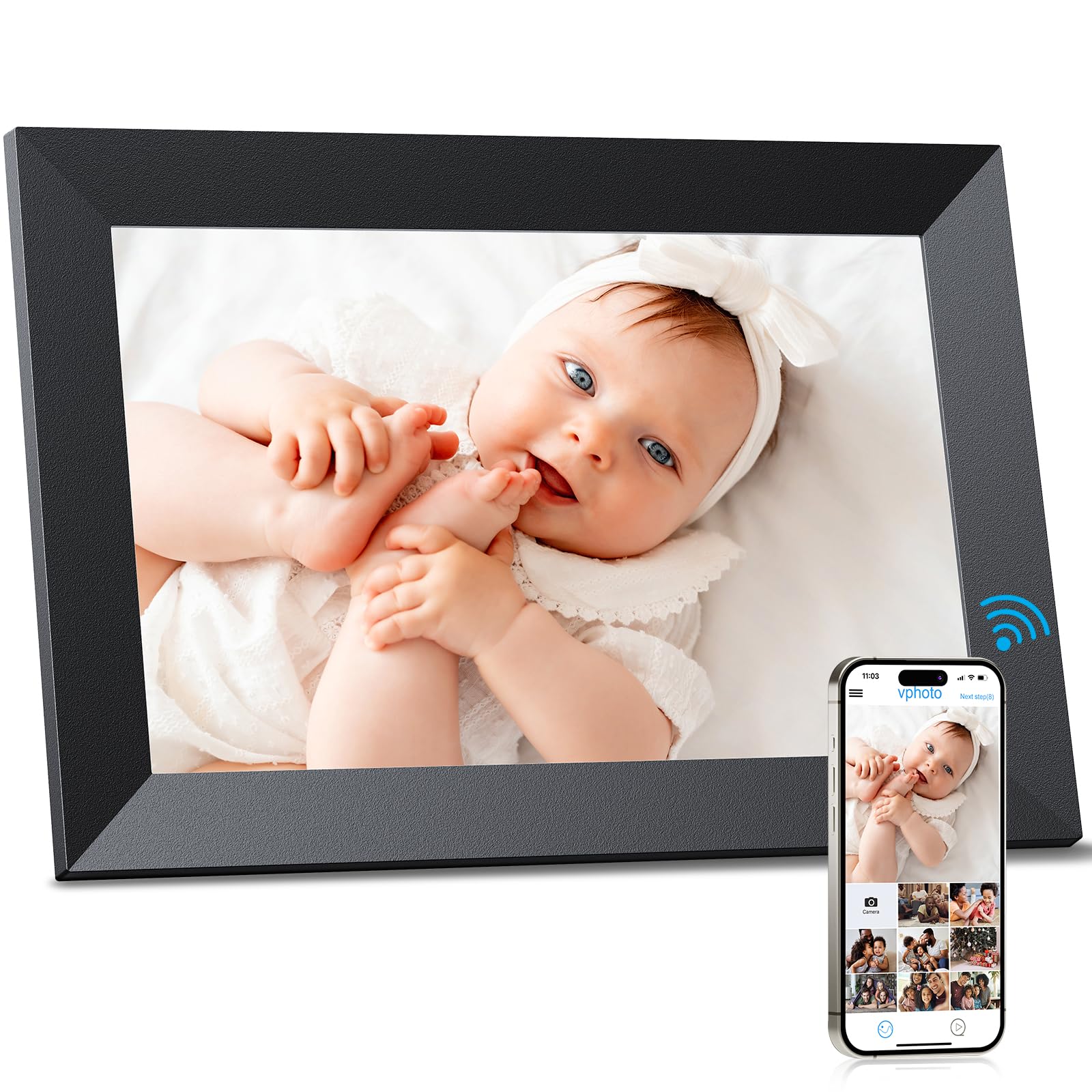 Digital Picture Frame Wi-Fi 10.1inch Smart Digital Photo Frame,Electronic Digital Picture Frames Load from Phone,1280x800 HD IPS