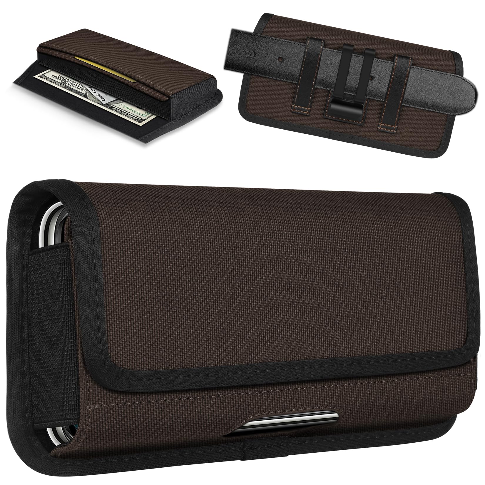 ykooe Rugged Nylon Holster Compatible with iPhone 17 16 15 14 13 12 & Pro Models, Galaxy S25, S24, S23, S22,S21 Cell Phone Belt