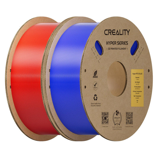 Creality Hyper PETG Filament Bundle 1.75mm 2KG, 3D Printer PETG Filament Designed for High Speed 30-600mm/s, High Transparency &