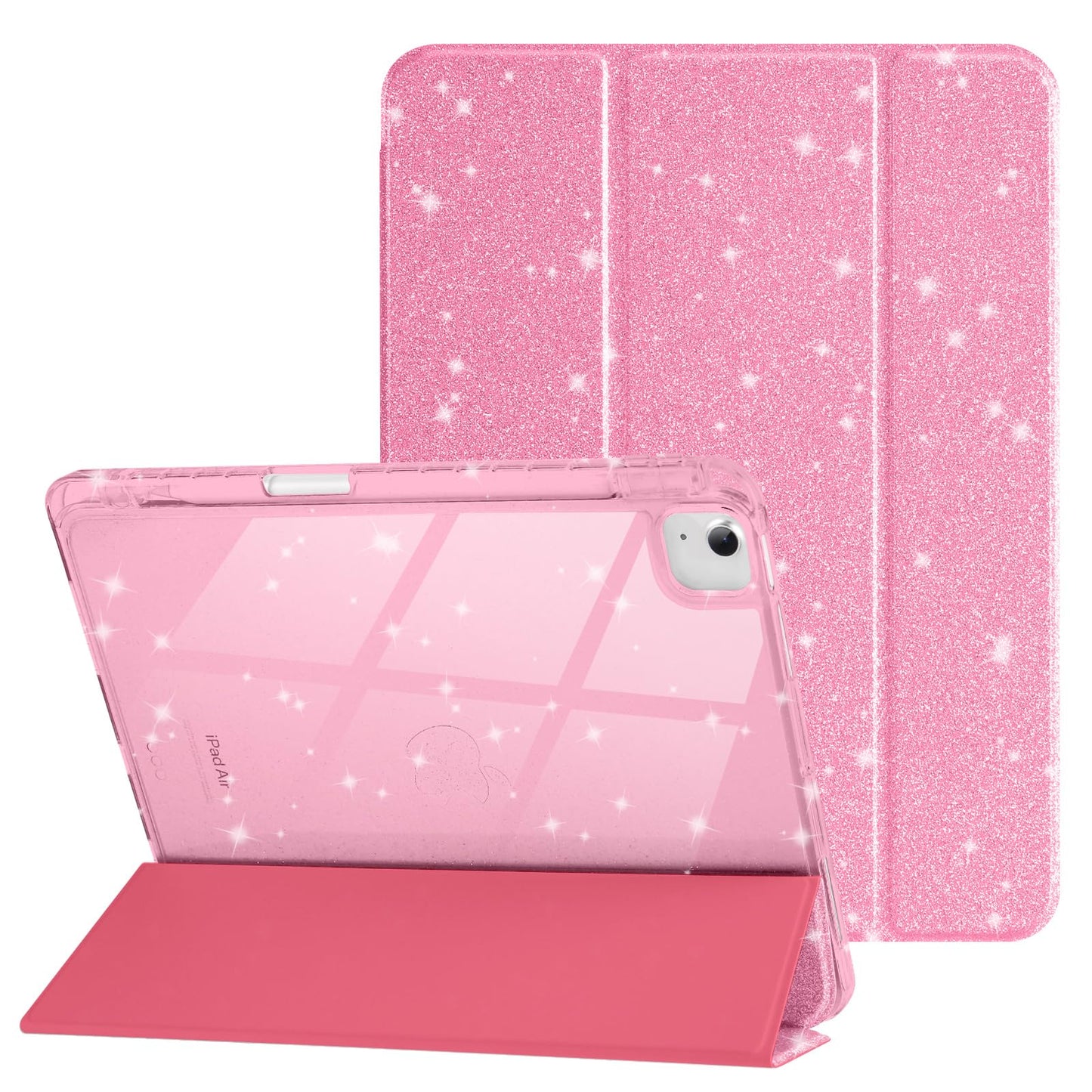 HOICHOE Case for iPad Air 13 Inch (M3 / M2, 2025/2024) & iPad Pro 12.9 6/5th Gen (2022/2021), Glittering Sparkly Cover with Shin