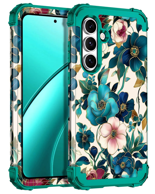 Hekodonk for Galaxy S25 FE Case,Three Layer Heavy Duty Shockproof Protection Hard Plastic+Soft Silicone Full Body Drop Protectiv