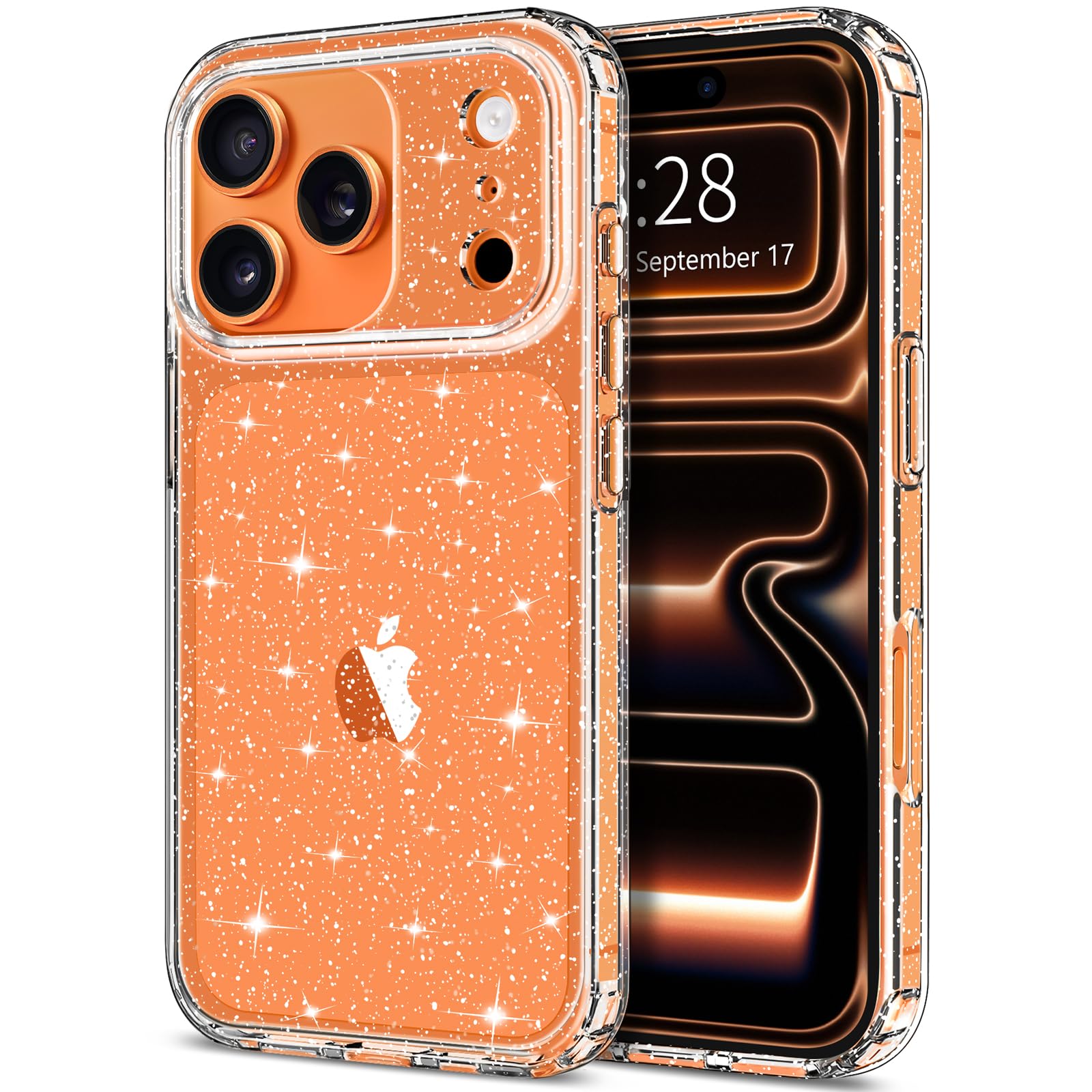 Hython for iPhone 17 Pro Case Glitter, Clear Glitter Sparkly Shiny Bling Sparkle Cute Cover, Anti-Scratch Soft TPU Thin Slim Fit