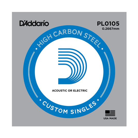 DAddario PL0105 Plain Steel Guitar Single String, .0105