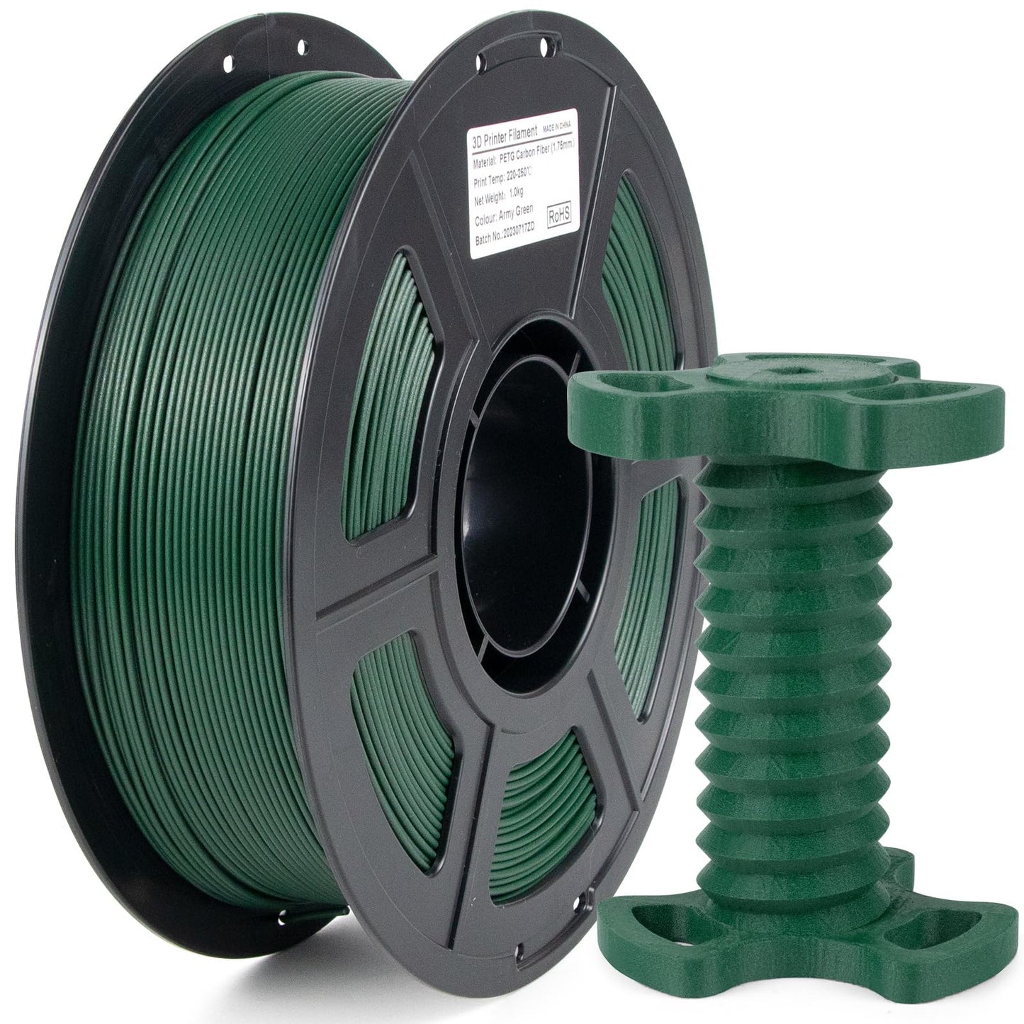 IEMAI PETG Carbon Fiber Filament 1.75mm Army Green 1kg, Reinforced PETG CF 3D Printer Filament, Heat-Resistant, High Strength &