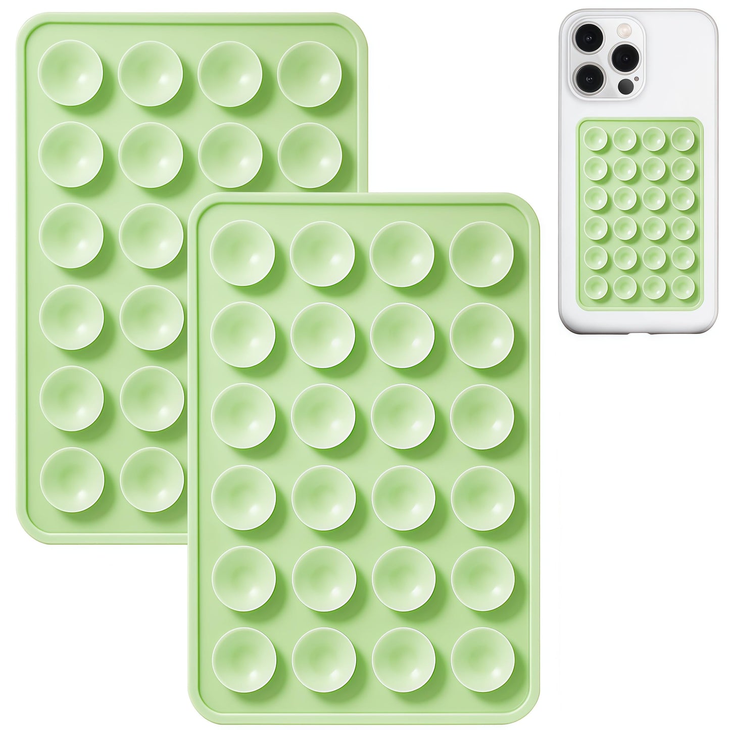 Anteel 2 Pack Silicone Suction Phone Case Mount, Non Slip Sticky Phone Grip for Cellphone, Silicon Adhesive Suction Cup Phone Mo