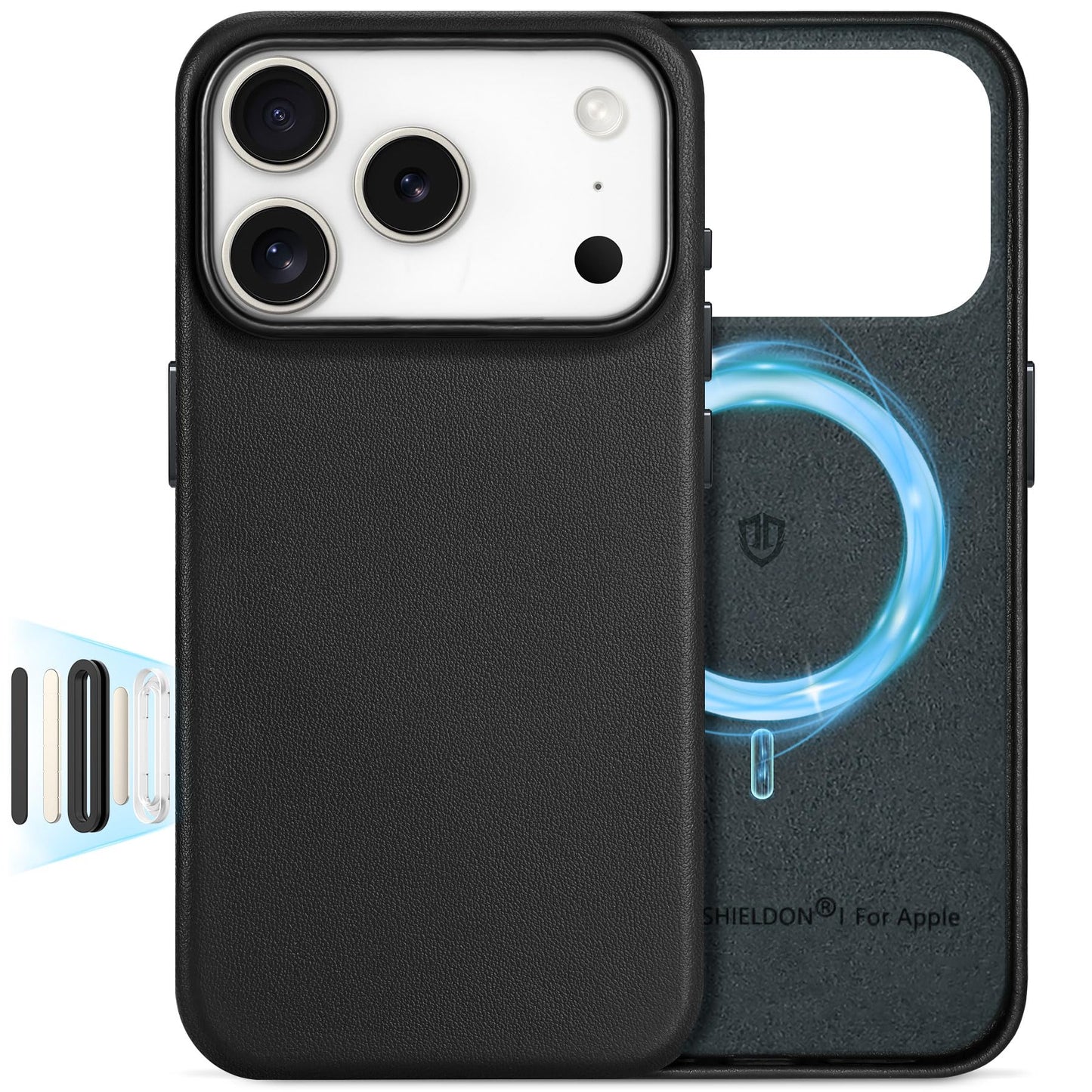 SHIELDON Genuine Leather Case for iPhone 17 Pro 6.3 Inch 2025 | Compatible with Magsafe, [Camera Button Updated], Magnetic Wirel