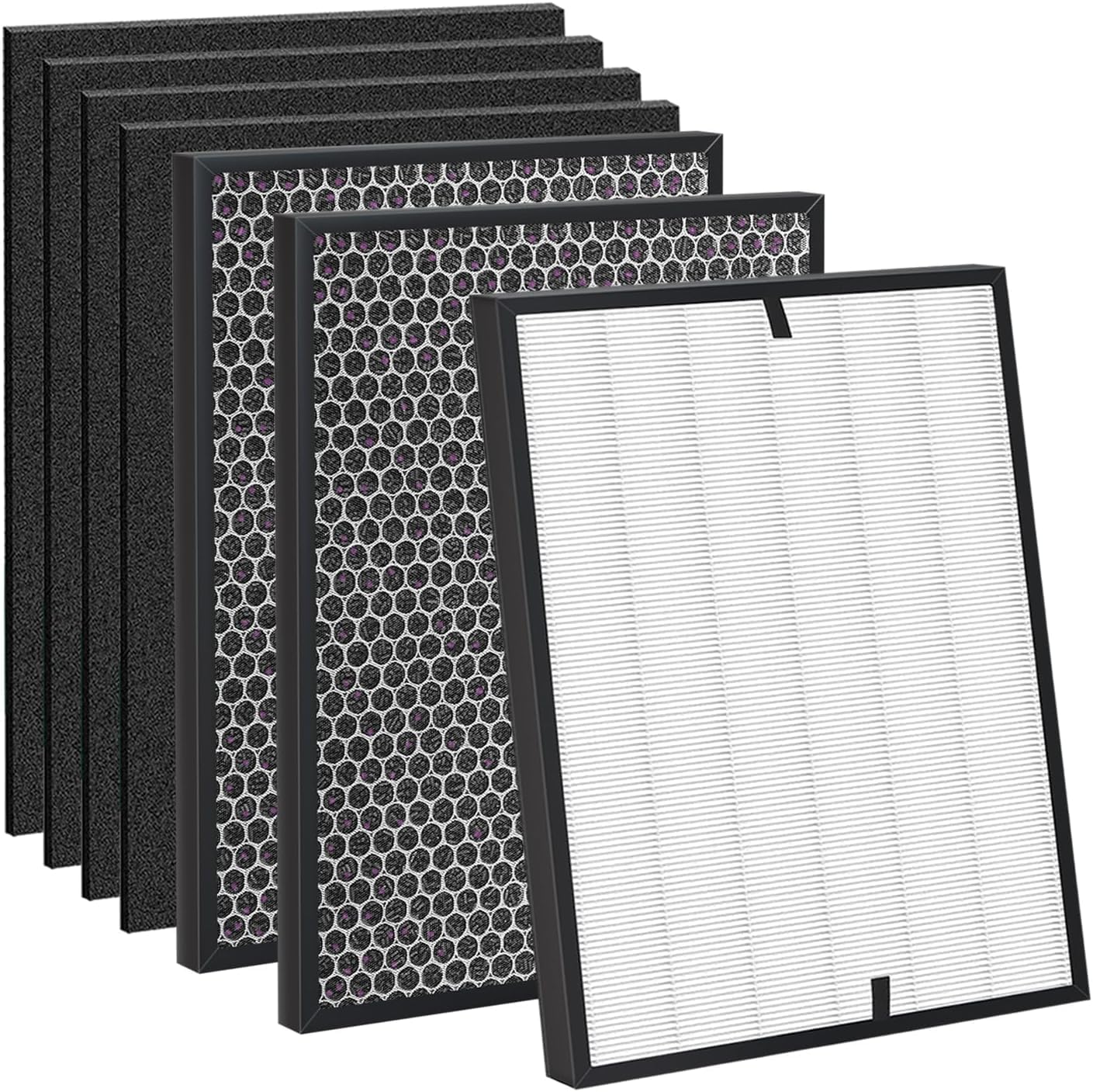 7-Pack Replacement Filter Compatible with AD3000 Air Puri-fier, One Year Combo Pack Includes: 2 High-Performance Filters + 2 Car
