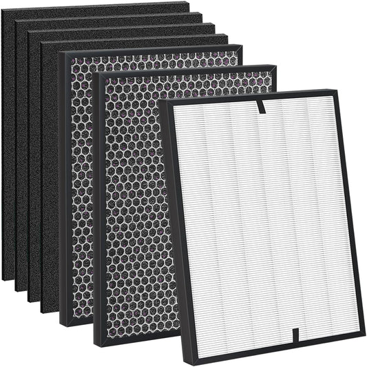 7-Pack Replacement Filter Compatible with AD3000 Air Puri-fier, One Year Combo Pack Includes: 2 High-Performance Filters + 2 Car