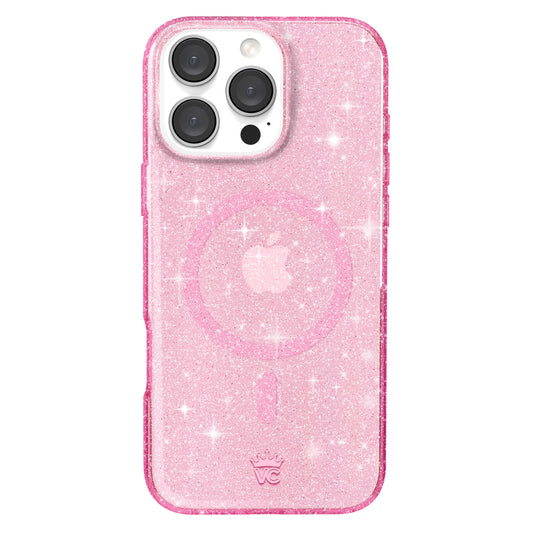 VELVET CAVIAR for iPhone 16 Pro Max Case Pink Glitter - Compatible with MagSafe [10ft Drop Tested] - Stardust Sparkly Bling Case