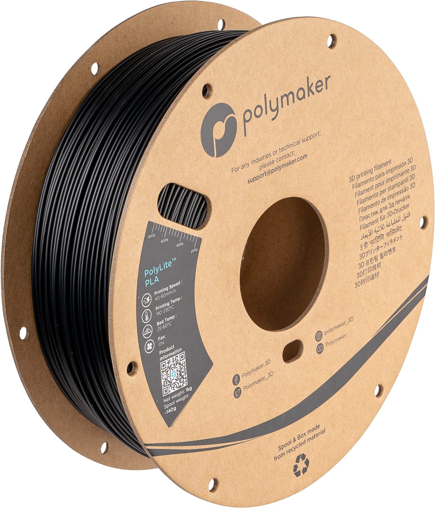 Polymaker PLA Filament, Jungle Green 3D Printing PLA Filament 1.75mm 1kg - PolyLite 3D Printer PLA Filament, Dimensional Accurac