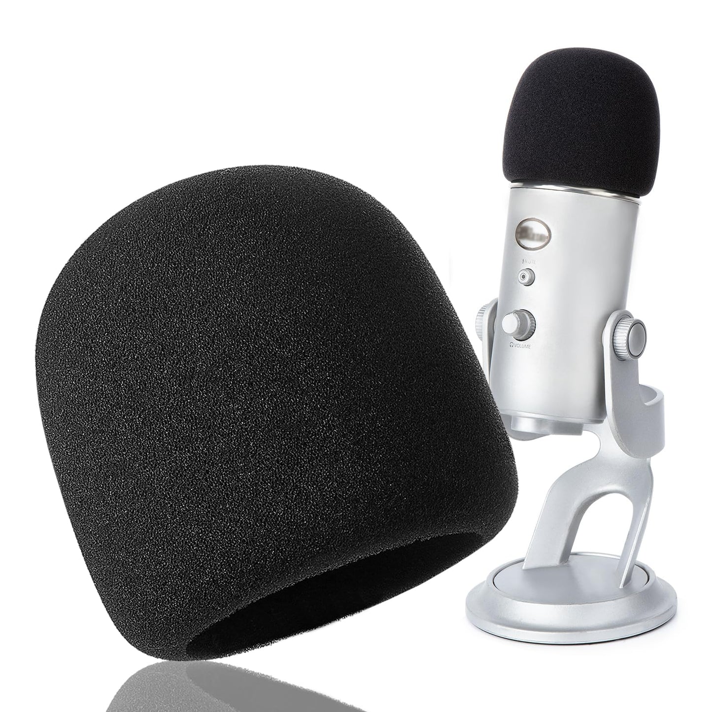 Foam Windscreen for Blue Yeti, Yeti Pro, MXL, Audio Technica and Other Large Microphones, Pop Filter Cover made from Quality Spo