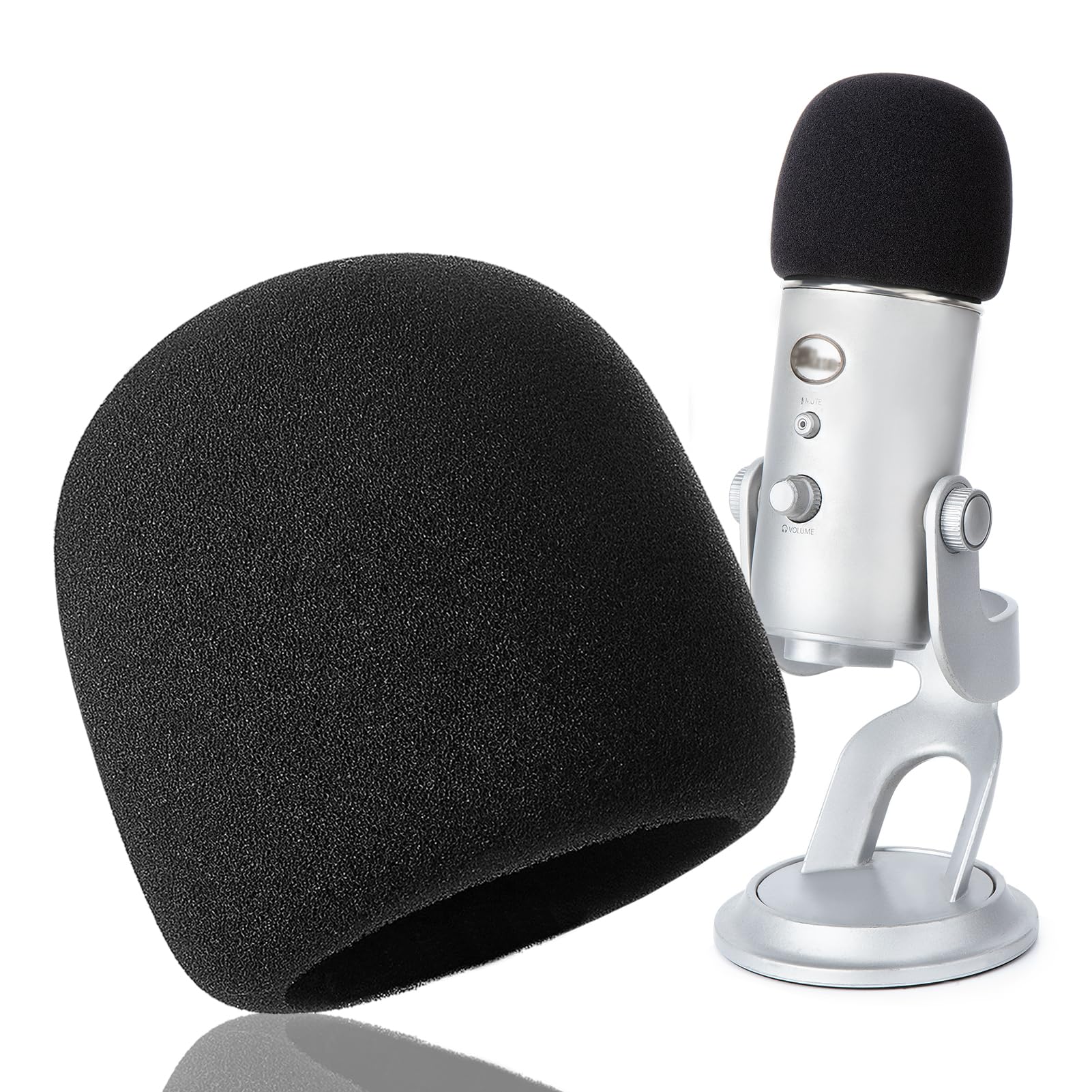 Foam Windscreen for Blue Yeti, Yeti Pro, MXL, Audio Technica and Other Large Microphones, Pop Filter Cover made from Quality Spo