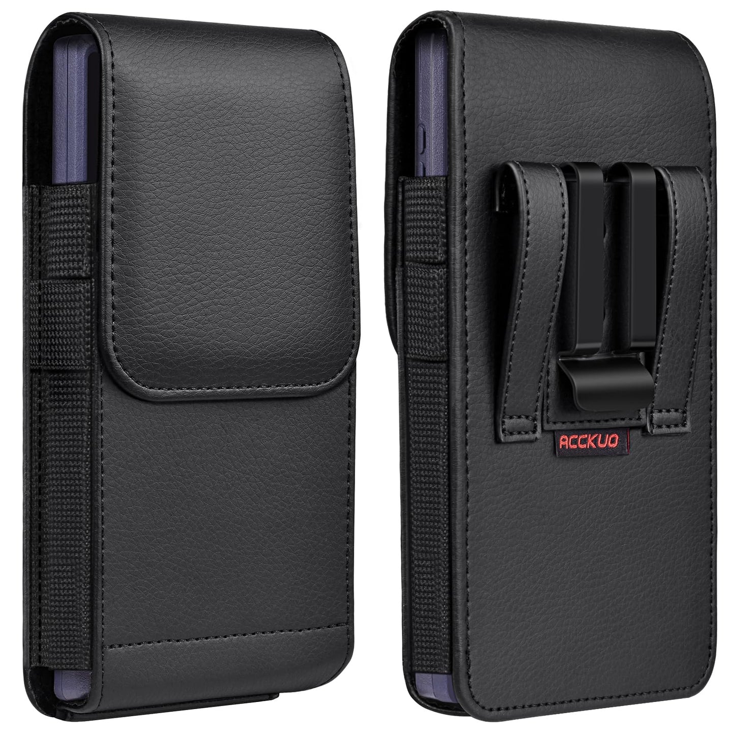 ACCKUO Leather Phone Holster with Strong Metal Belt Clip and Magnetic Closure Compatible with Samsung Galaxy S25/S24/S23/S22/S21