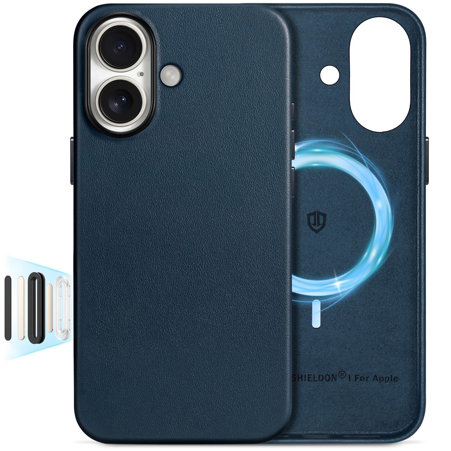 SHIELDON Genuine Leather Case for iPhone 16 6.1 2024, [Camera Button Updated], Compatible with MagSafe, Magnetic Wireless Chargi