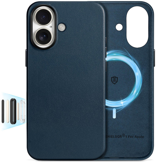 SHIELDON Genuine Leather Case for iPhone 16 6.1 2024, [Camera Button Updated], Compatible with MagSafe, Magnetic Wireless Chargi