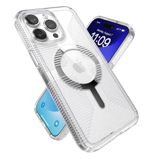 Speck Clear iPhone 15 Pro Max Case - Slim, Built for MagSafe, Drop Protection Grip - Scratch Resistant, Anti-Yellowing, 6.7 Inch