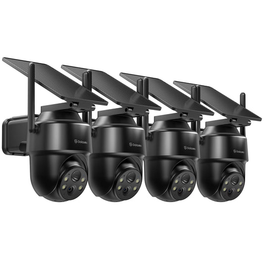 GALAYOU 2K Security Cameras Wireless Outdoor-360 PTZ Cameras for Home Security with Solar Panel/Battery Powered, Night Vision, T
