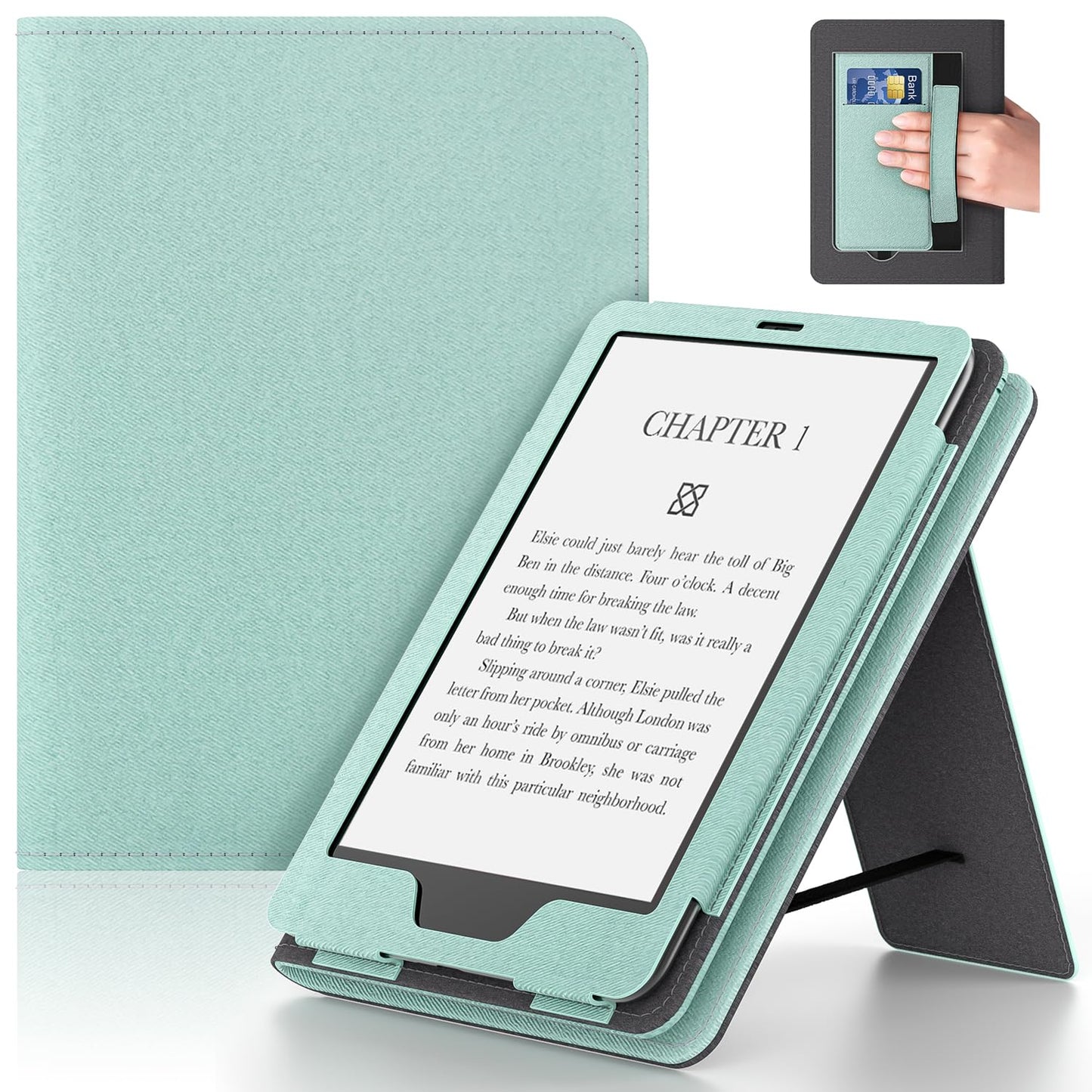 Lainergie 6in Case with Hand Strap and Stand,Incompatible with Old Version, Durable Synthetic Leather Cover with Auto Sleep Wake
