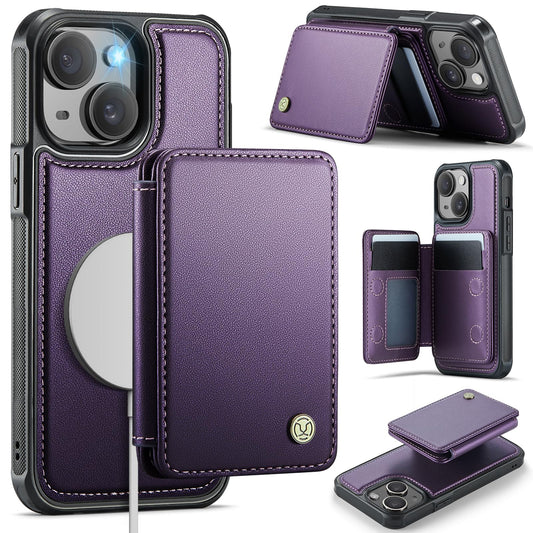 Usroom Compatible with Magsafe for iPhone 14 Wallet Case Magnetic Card Holder, RFID Blocking 2 in 1 Detachable Kickstand Shockpr