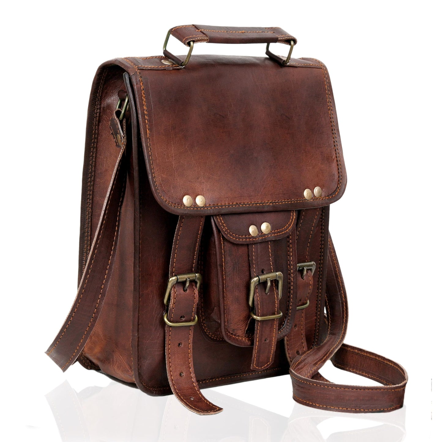 Vintage Genuine Leather Tab/iPad/Tablet/Kindle Real Laptop Messenger Satchel Cross Body Shoulder Bag (17 X 11 Inch)