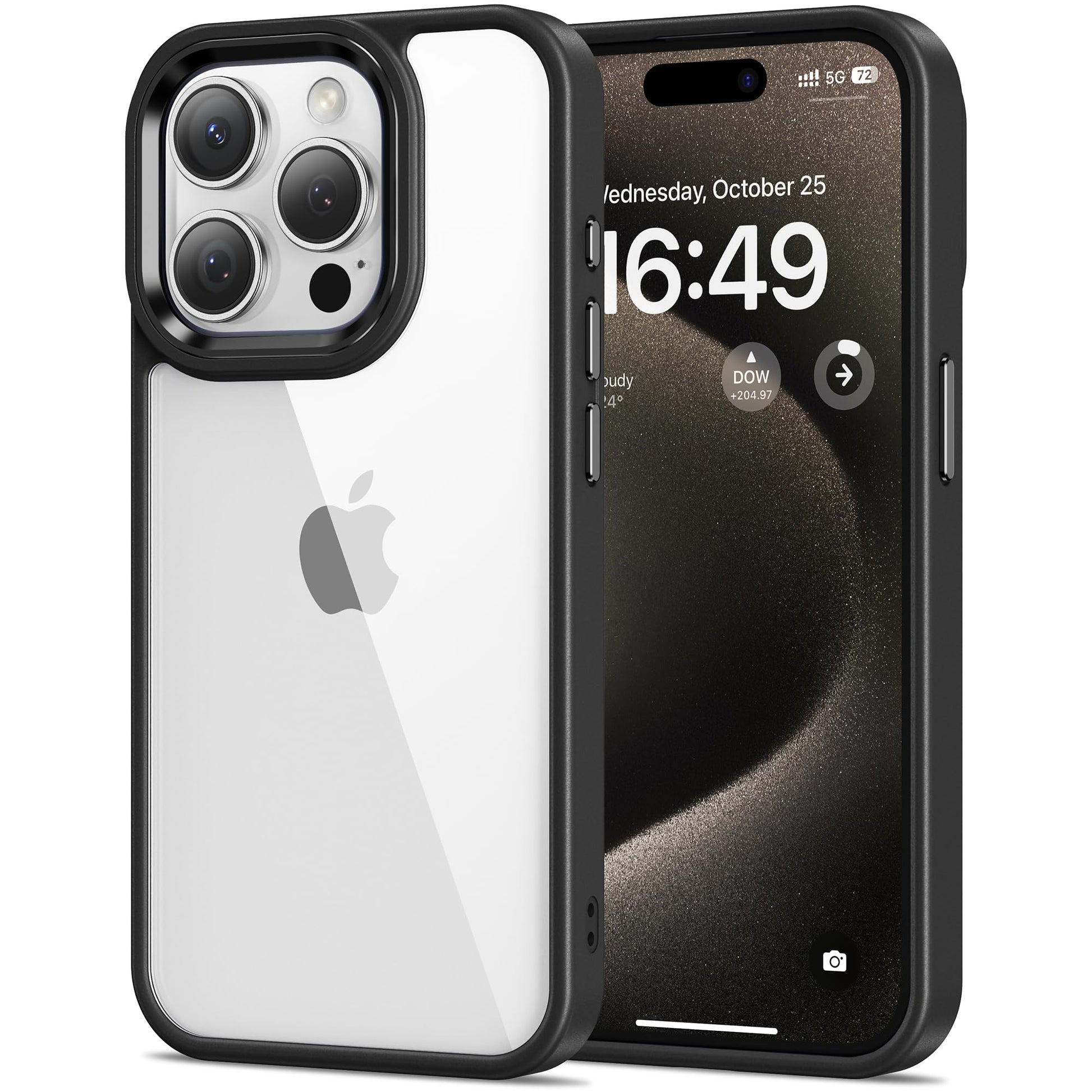 HOOMIL Case for iPhone 15 Pro Max 6.7-Inch, Anti-Yellowing, Drop Protection, Anti-Scratch Transparent Hard Back Phone Cover (Blu