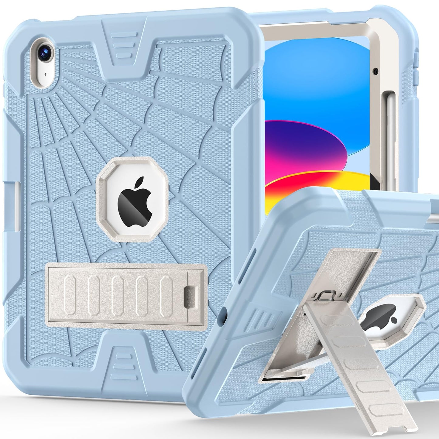 Sibeitu Case for iPad 11-Inch A16 2025 & 10th Generation 10.9 Inch 2022, Shockproof Rugged iPad 10 Case with Built-in Pencil Hol