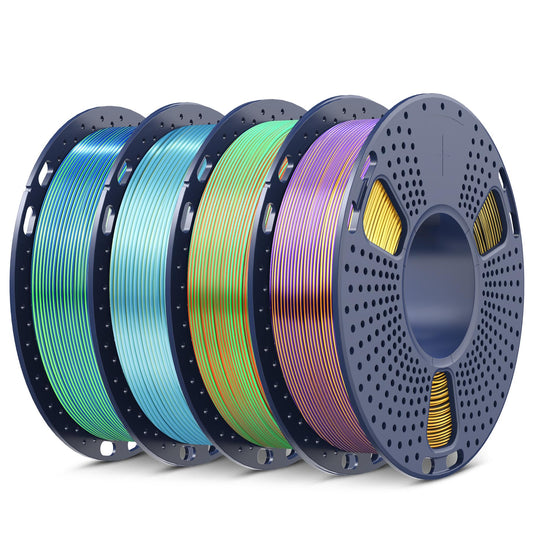 SUNLU Silk Triple Color PLA Filament Bundle Muticolor, Neatly Wound Shiny Silk 3D Printer Filament 1.75mm 0.02mm, Individually V