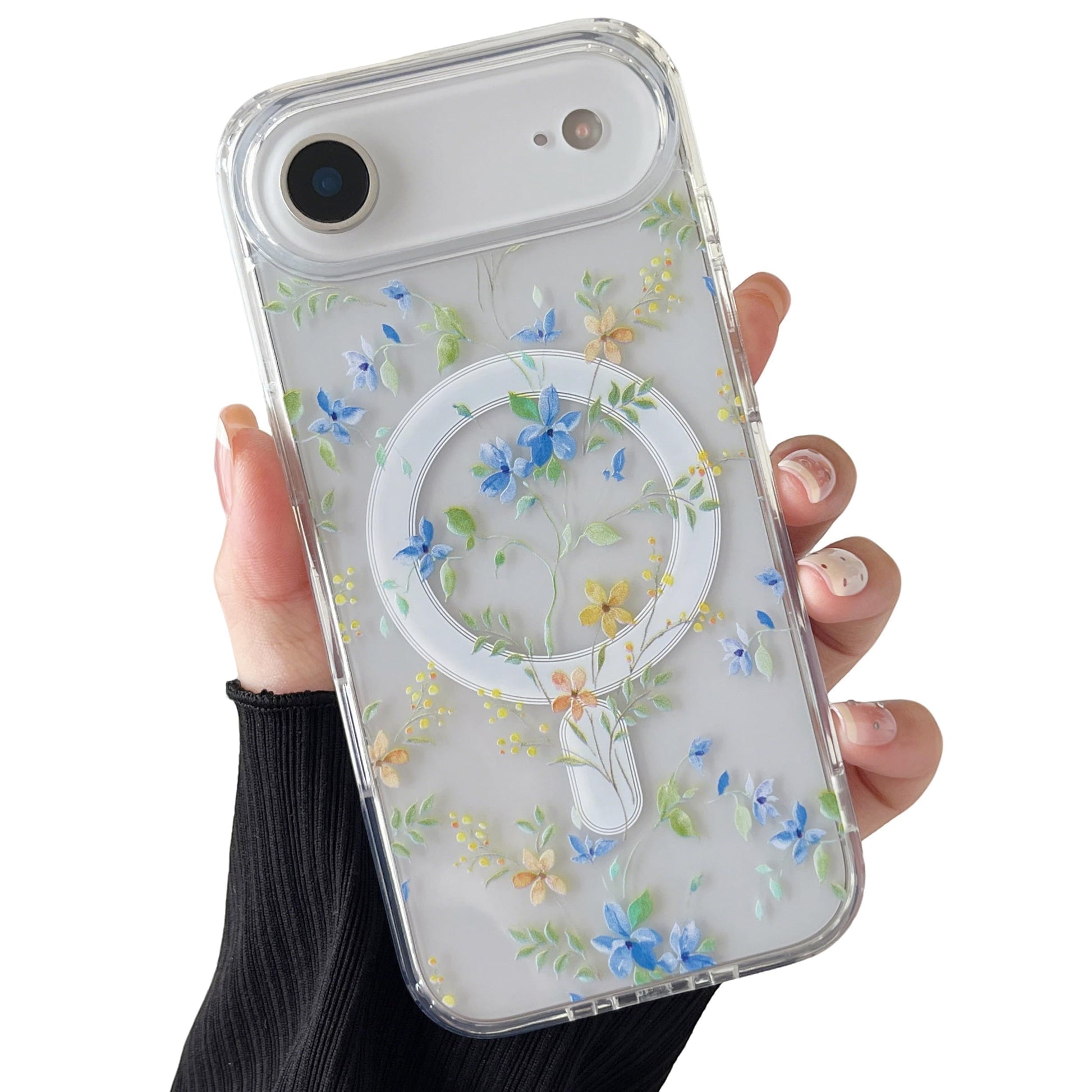 ZTOFERA for iPhone Air Magnetic Case Compatible with Magsafe,Aesthetic Floral Pattern Design Cute for Girl Women,Anti-Drop Prote
