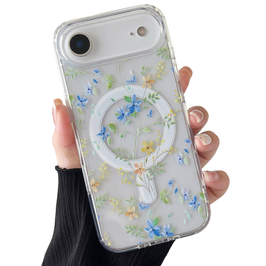 ZTOFERA for iPhone Air Magnetic Case Compatible with Magsafe,Aesthetic Floral Pattern Design Cute for Girl Women,Anti-Drop Prote