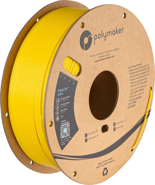 Polymaker ASA Filament 1.75mm Yellow, 1kg ASA 3D Printing Filament, Heat & Weather Resistant - ASA 3D Printer Filament Perfect f