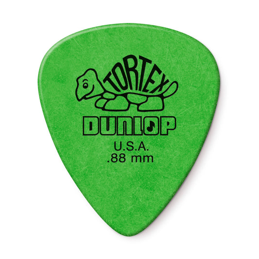 JIM DUNLOP Tortex Standard Picks, 0.88mm Green, 12 Pack, Model 418P.88, Durable Tortex Material