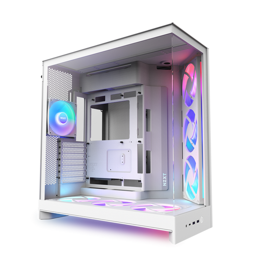 H9 Flow Rgb+ Mid Tower Clear Tg White