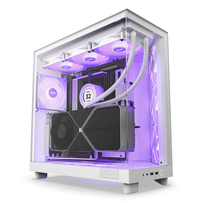 H6 Flow Rgb Mid-Tower Tempered Glass White