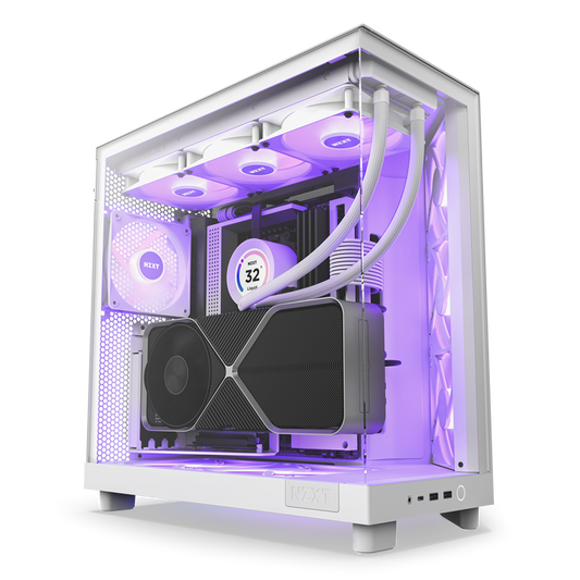 H6 Flow Rgb Mid-Tower Tempered Glass White
